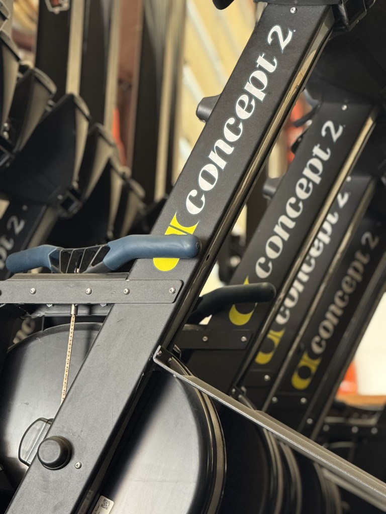 Concept2 Rowers in the conditioning area at Konza Strength